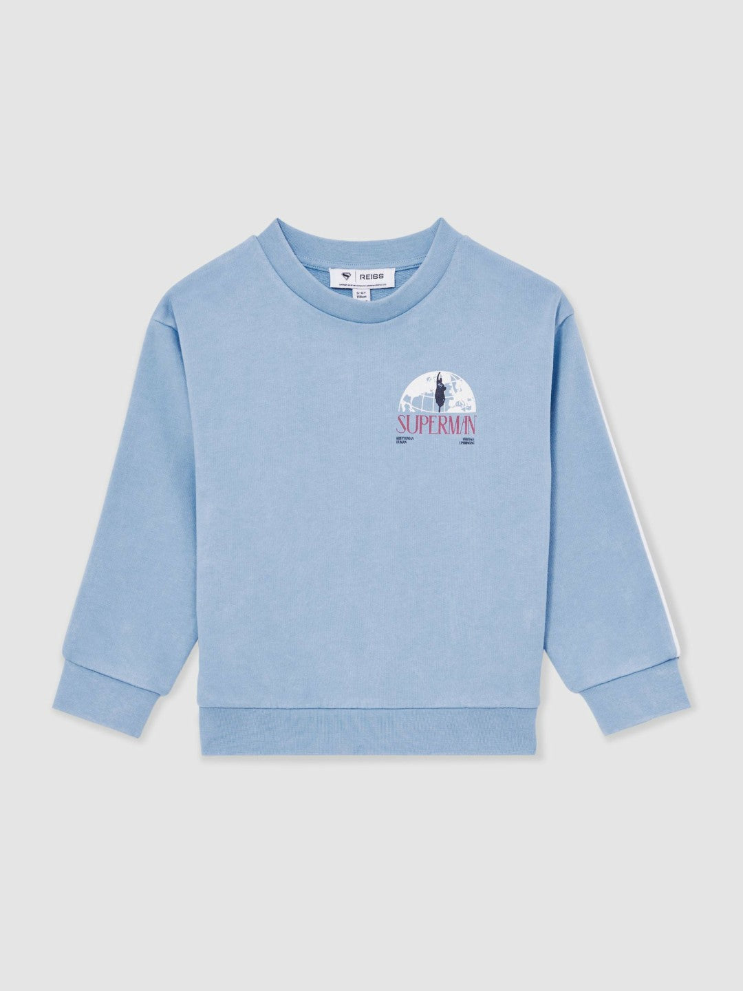 Reiss 3-9 yrs Superman Logo Print Sweatshirt in Light Blue
