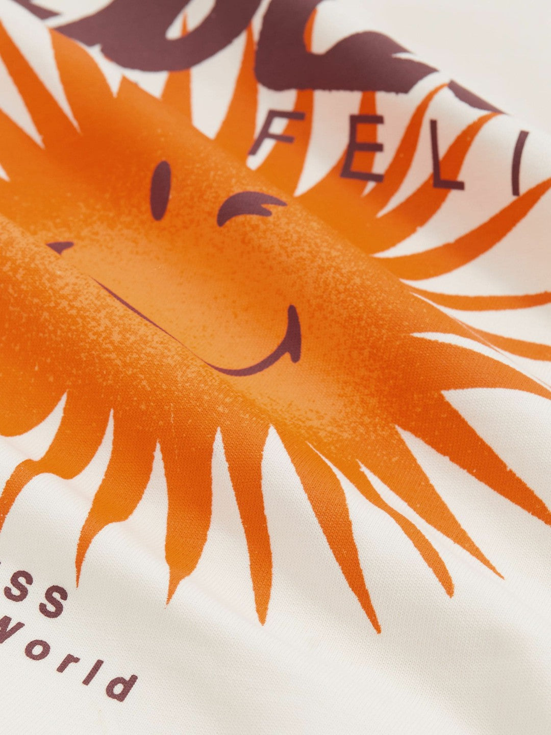 Reiss 9-13 yrs SmileyWorld Sun Motif T-Shirt in Off White