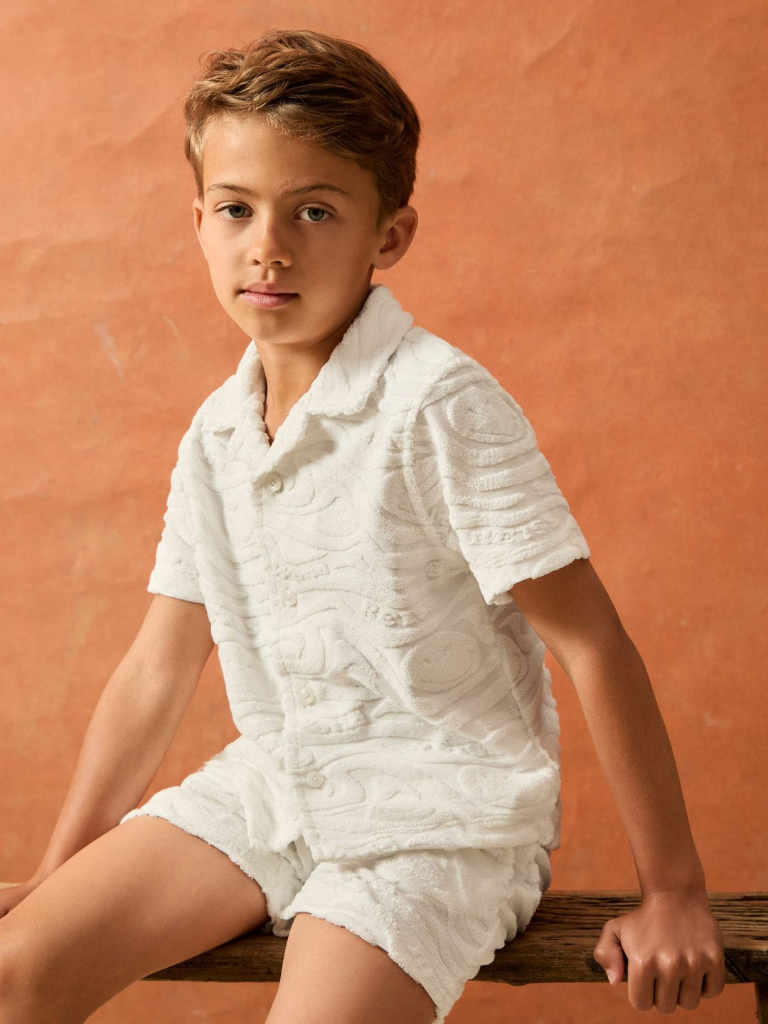 Reiss 13-14 yrs SmileyWorld Wave Texture Shirt in White