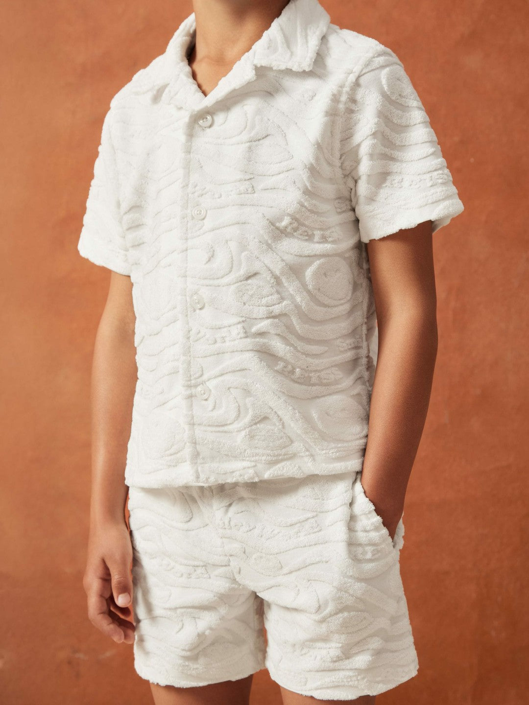 Reiss 13-14 yrs SmileyWorld Wave Texture Shirt in White