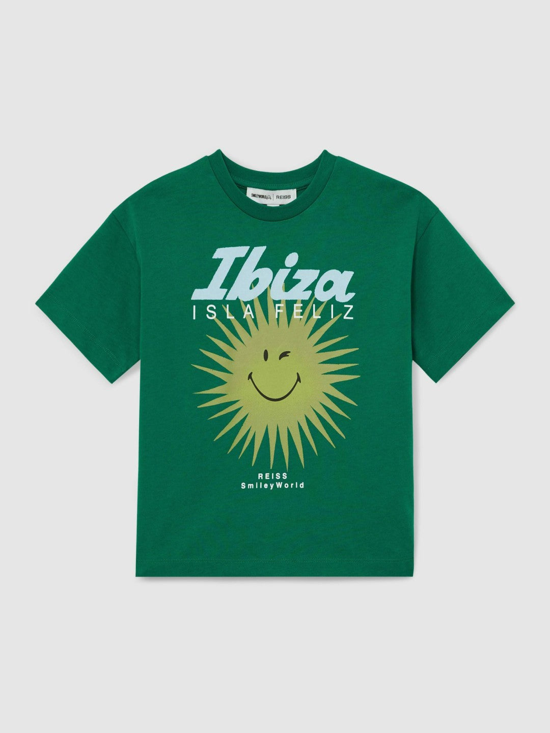 Reiss 9-13 yrs SmileyWorld Sun Motif T-Shirt in Bright Green