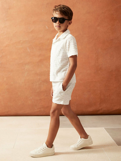 Reiss 13-14 yrs SmileyWorld Wave Texture Shorts in White