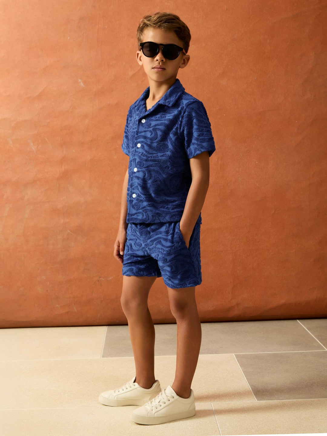 Reiss 13-14 yrs SmileyWorld Wave Texture Shorts in Bright Blue