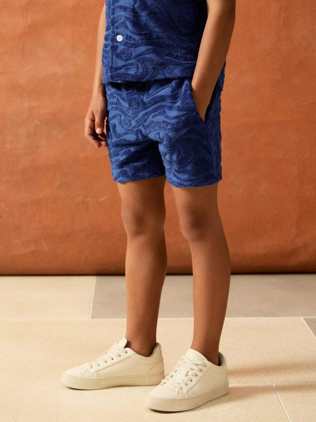 Reiss 13-14 yrs SmileyWorld Wave Texture Shorts in Bright Blue