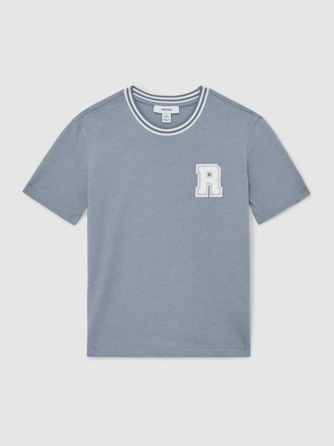Reiss 9-13 yrs Cotton Letter Patch T-Shirt in Airforce Blue