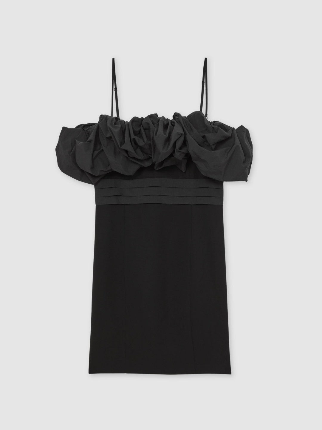 Reiss Sculptural Strapless Mini Dress in Black