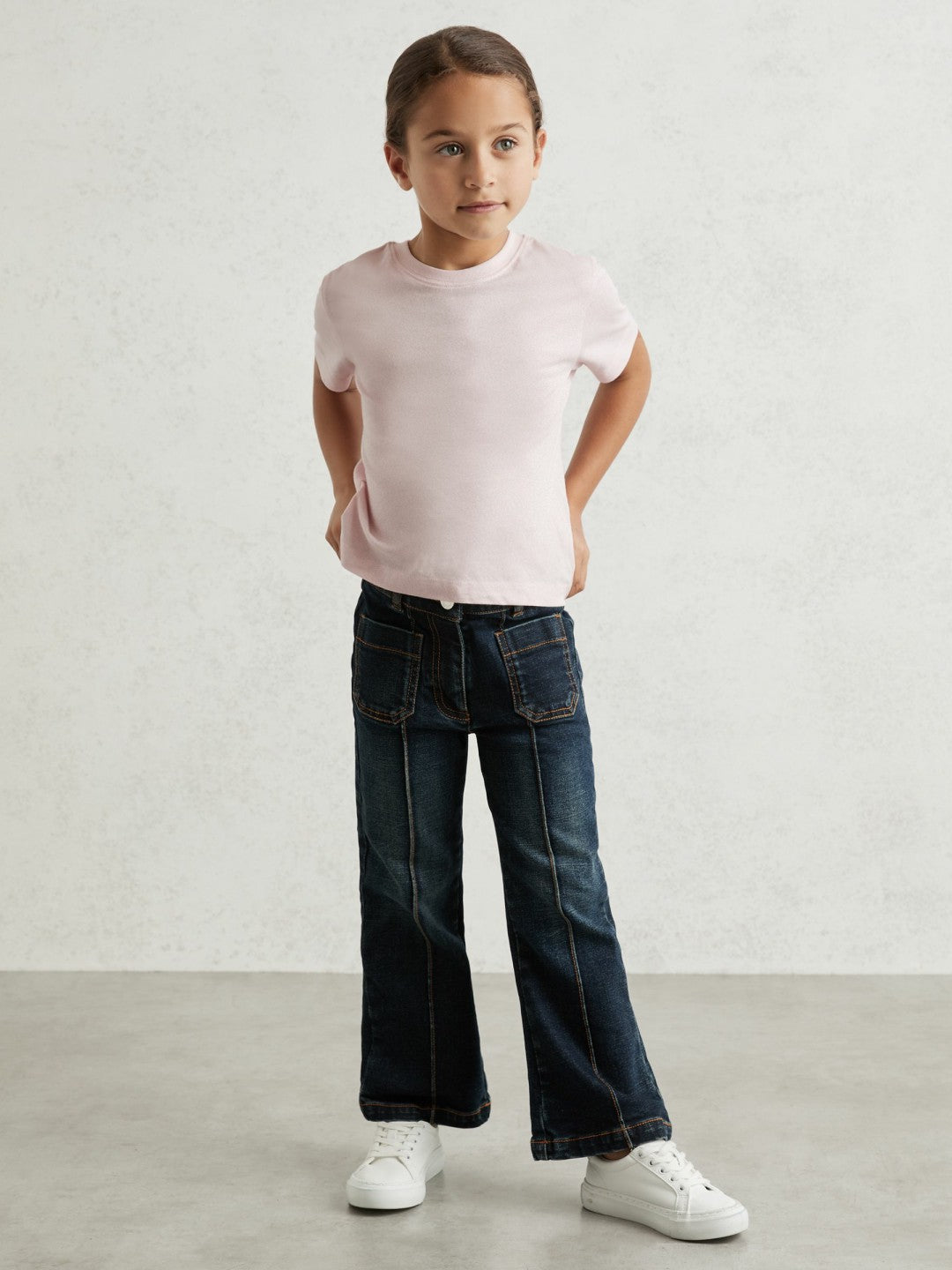 Reiss 13-14 yrs Cotton Crew Neck T-Shirt in Pink