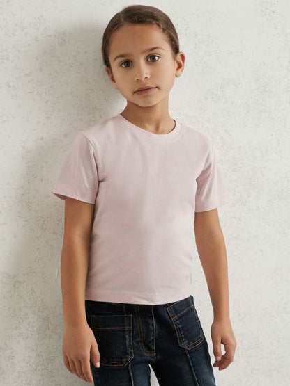 Reiss 13-14 yrs Cotton Crew Neck T-Shirt in Pink