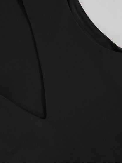 Reiss V-Neck Sleeveless Bodysuit in Black