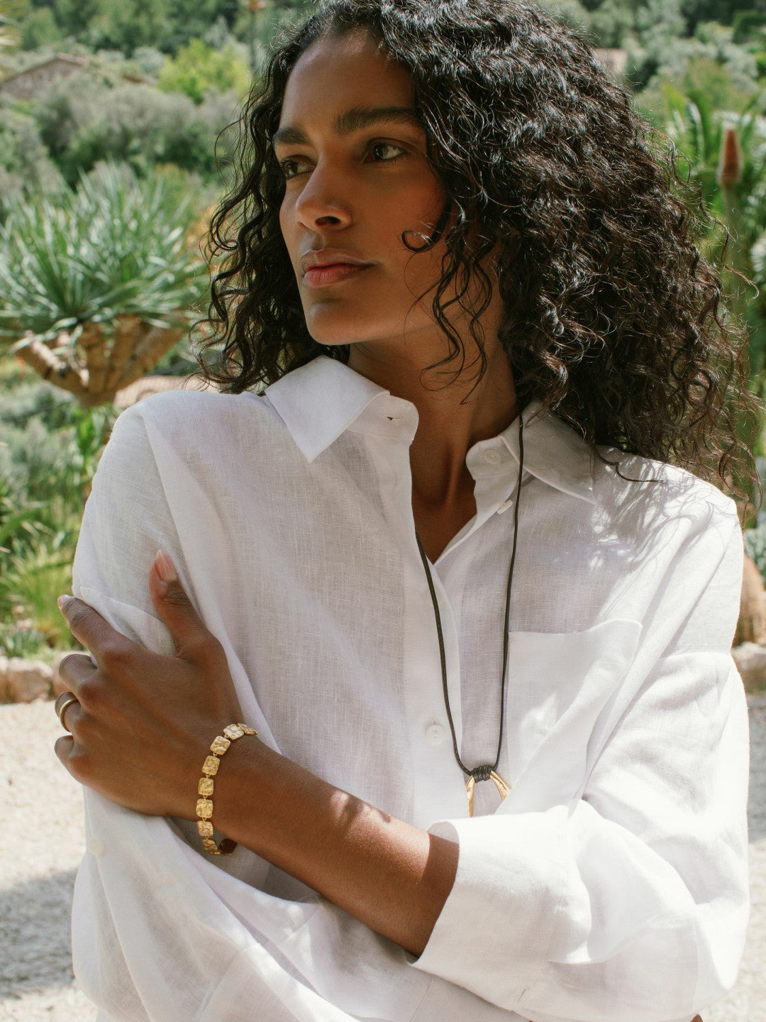 Reiss Oversize Linen Cropped Shirt in White