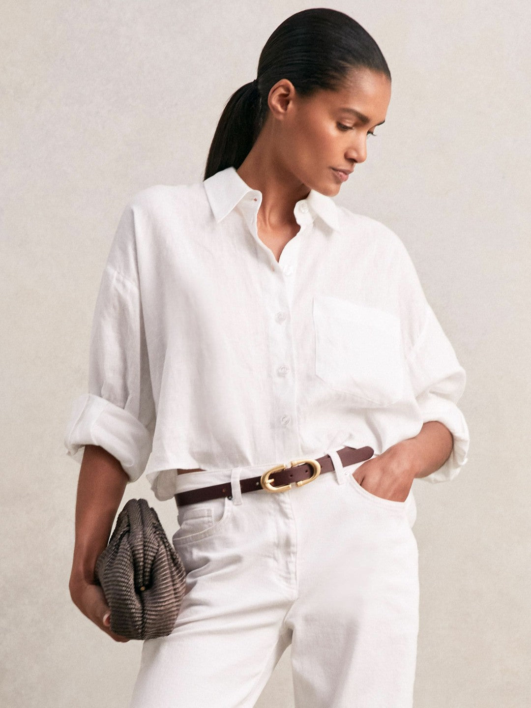 Reiss Horseshoe Belt in Burgundy