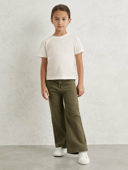 Reiss 3-9 yrs Cotton Crew Neck T-Shirt in Ivory