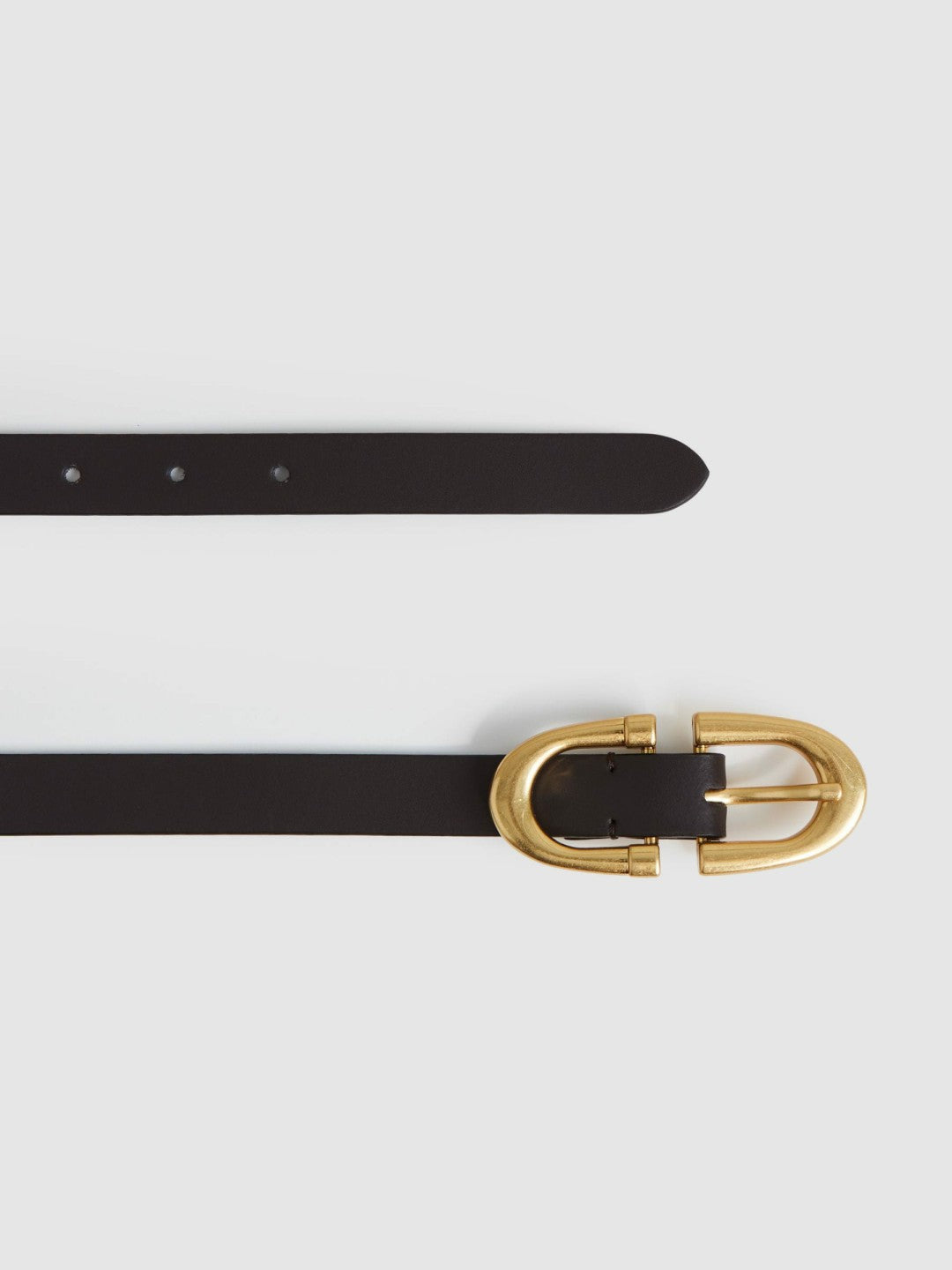 Reiss Horseshoe Belt in Chocolate