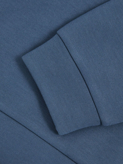 Reiss Interlock Jersey Hoodie in Ocean Blue