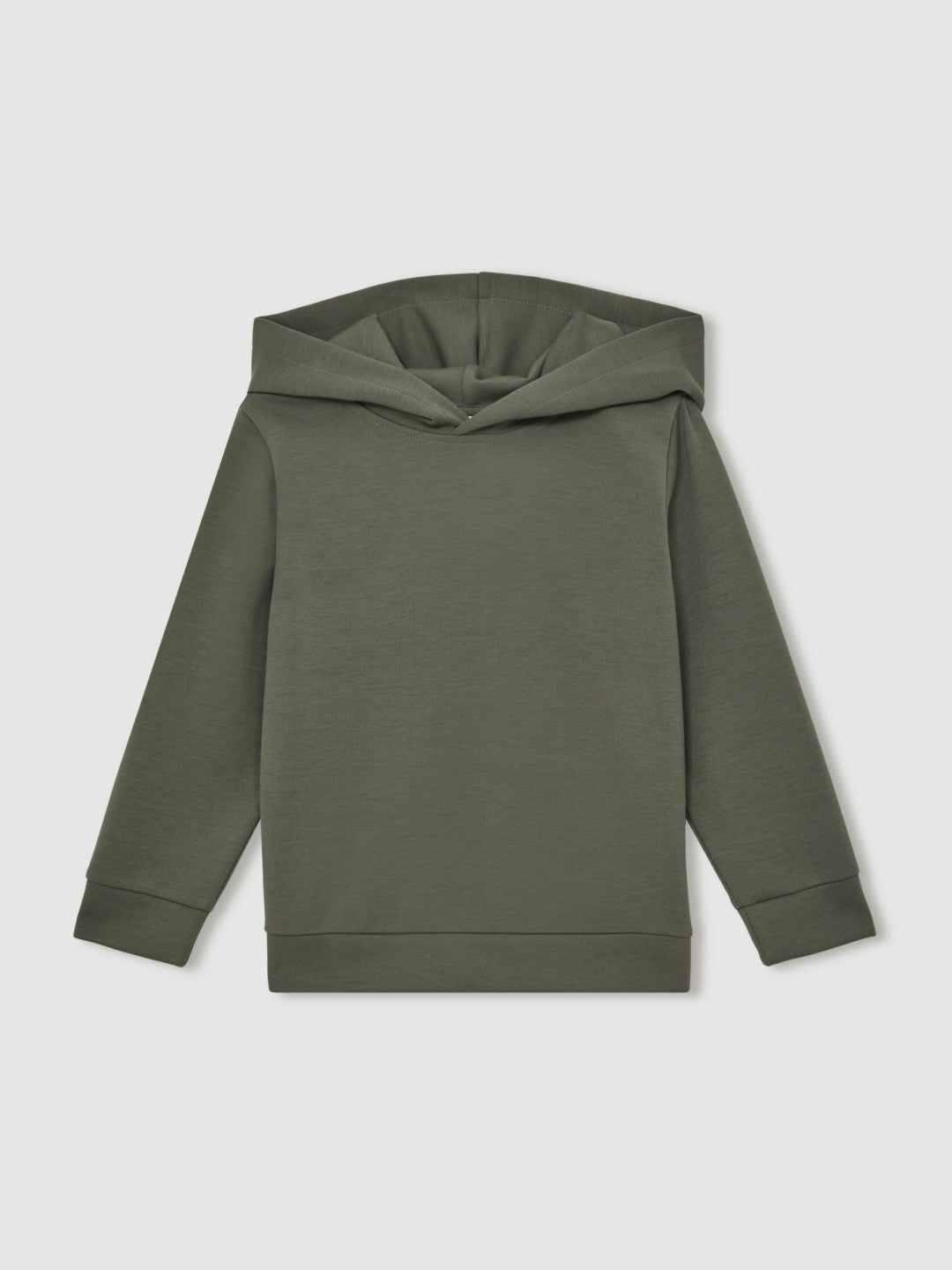 Reiss 13-14 yrs Interlock Jersey Hoodie in Dark Sage