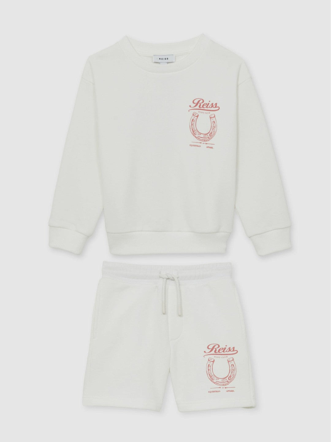 Reiss Pony Club Sweatshirt and Shorts Set in Ecru