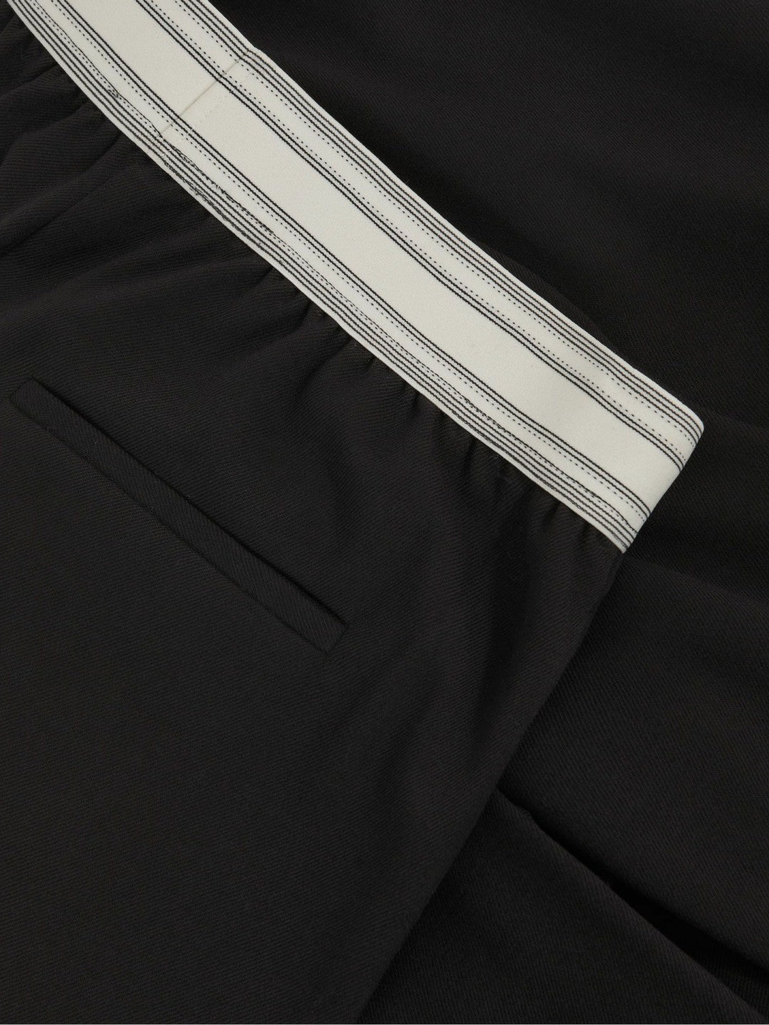 Reiss Petite Wide-Leg Contrast-Waistband Trousers in Black