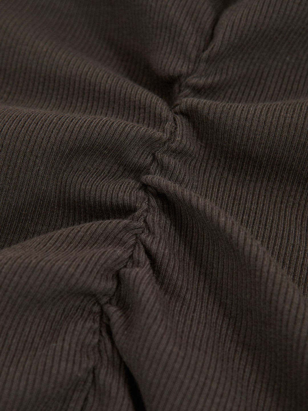 Reiss Ribbed Ruched Waist Vest in Chocolate