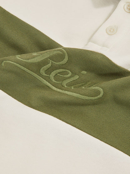 Reiss 9-13 yrs Cotton Logo-Embroidery Rugby Polo Shirt in Forset Green/White