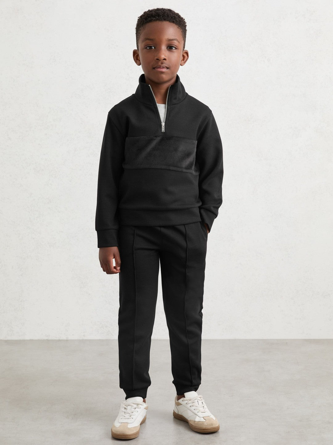 Reiss 13-14 yrs Interlock Drawstring Joggers in Black