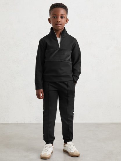 Reiss 13-14 yrs Interlock Drawstring Joggers in Black
