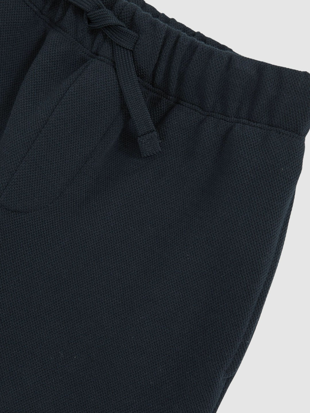 Reiss Cotton-Blend Textured Cuffed Joggers in Navy