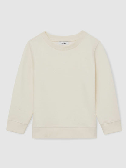 Reiss 3-9 yrs Cotton-Blend Textured Sweatshirt in Off White