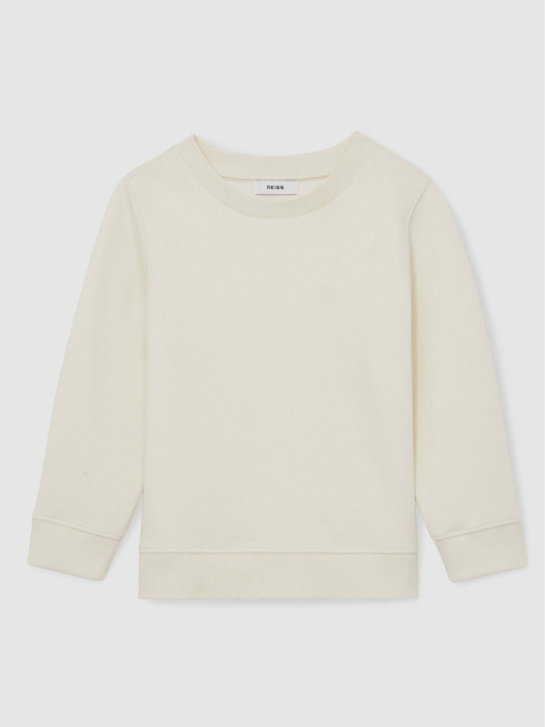 Reiss 9-13 yrs Cotton-Blend Textured Sweatshirt in Off White