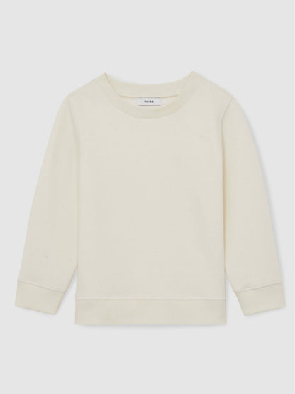 Reiss 9-13 yrs Cotton-Blend Textured Sweatshirt in Off White