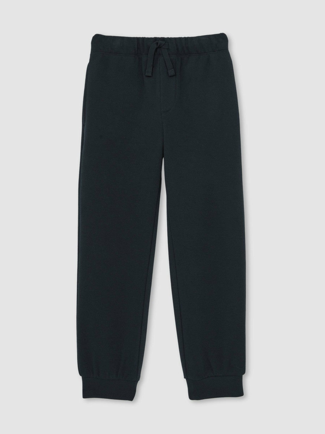 Reiss Cotton-Blend Textured Cuffed Joggers in Navy