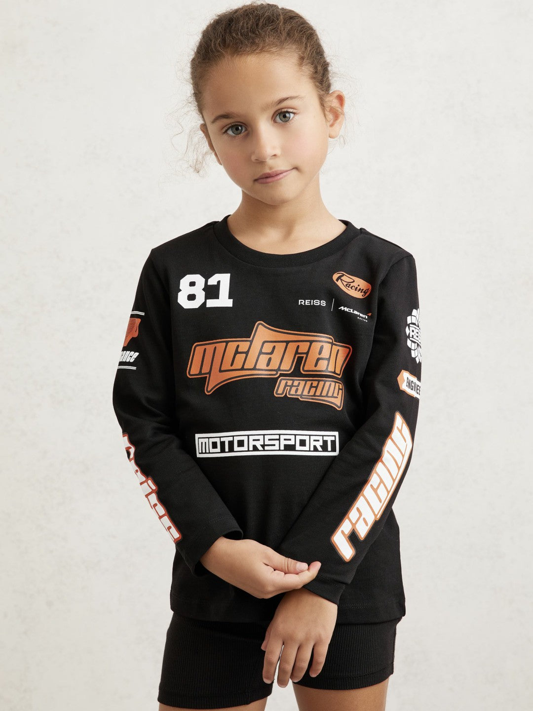 Reiss 3-9 yrs McLaren F1 Team Cotton Logo T-Shirt Unisex Fit in Black