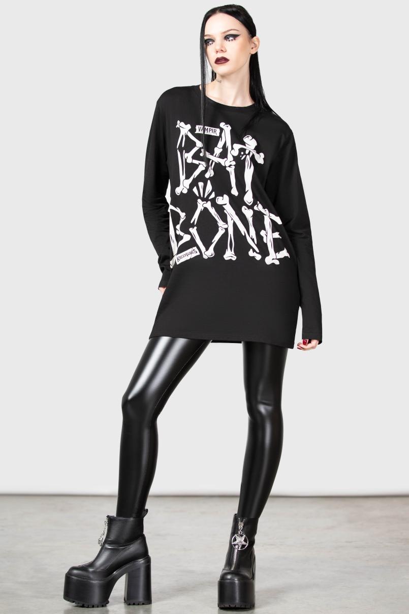 Men Graphic Tops | Killstar Batbone Long Sleeve Top