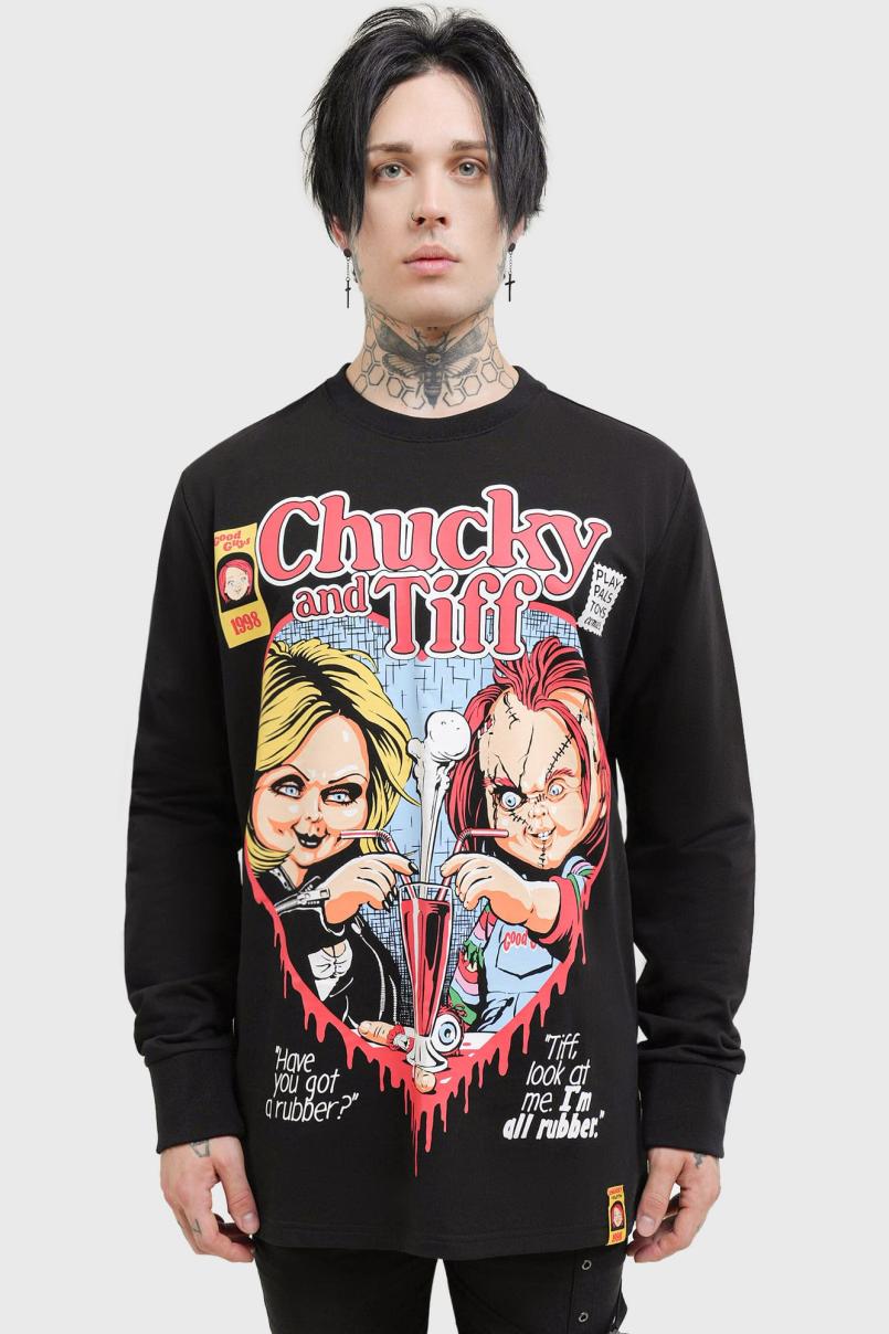 Men Graphic Tops | Killstar Chucky &amp; Tiff Forever Sweatshirt