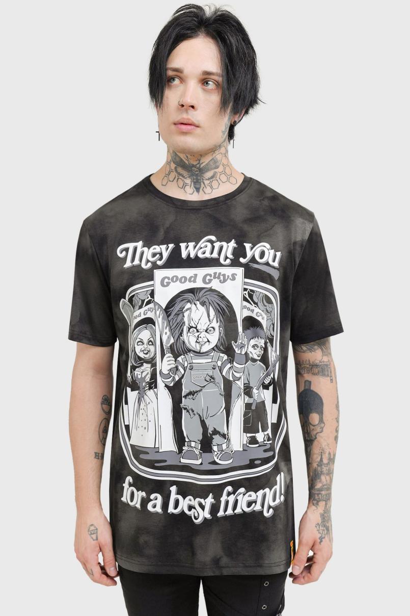 Men Graphic Tops | Killstar Hey There Friend T-Shirt