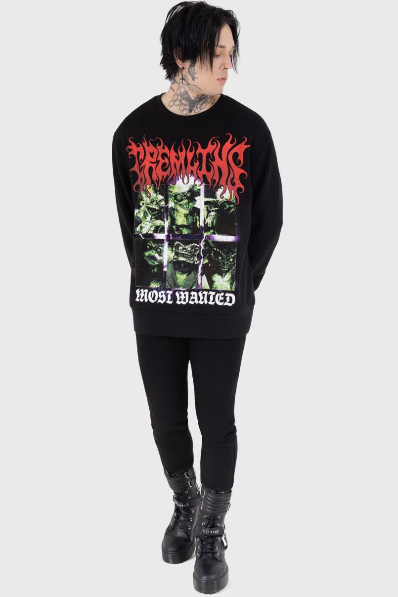 Men Graphic Tops | Killstar Most Wanted Sweatshirt