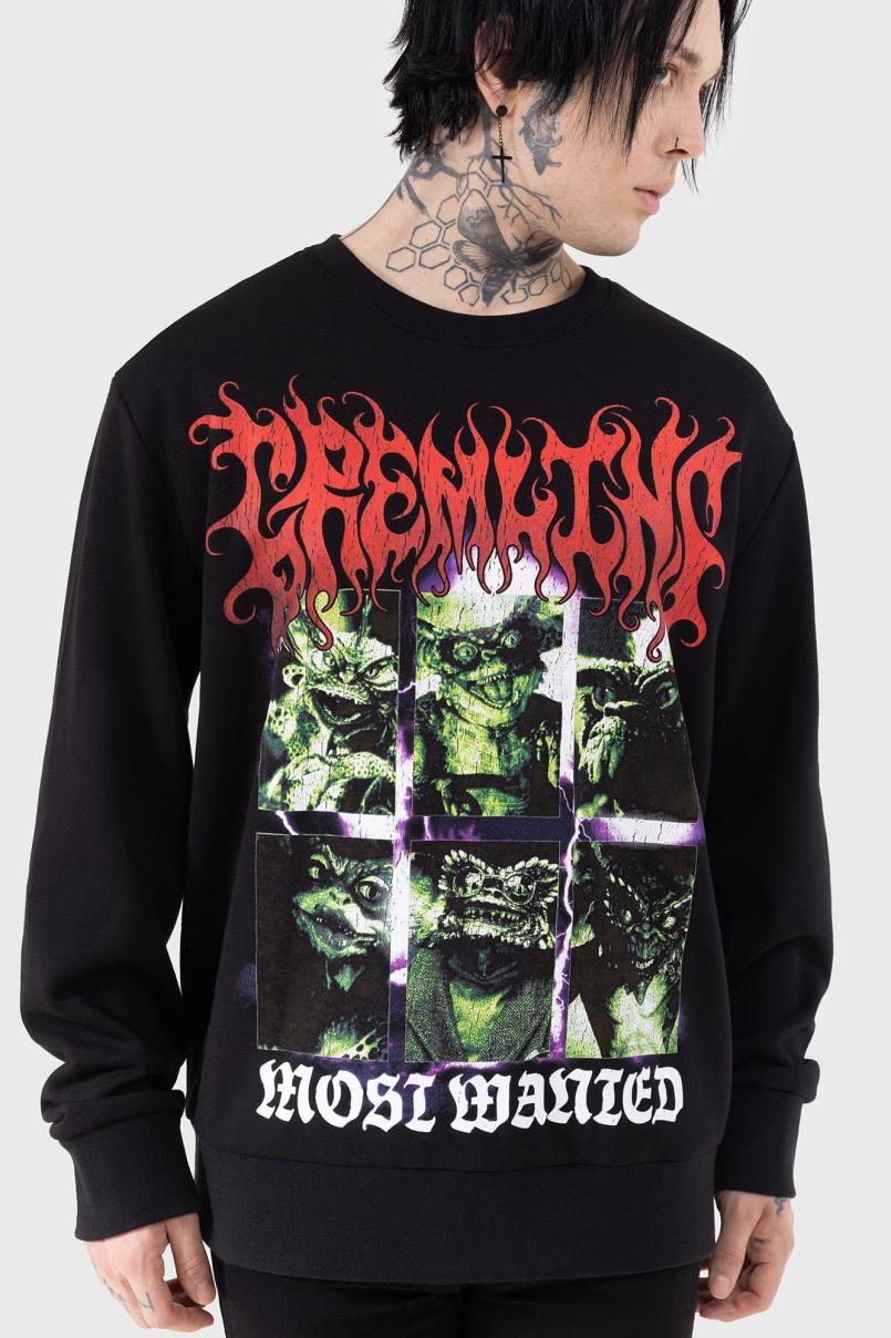 Men Graphic Tops | Killstar Most Wanted Sweatshirt