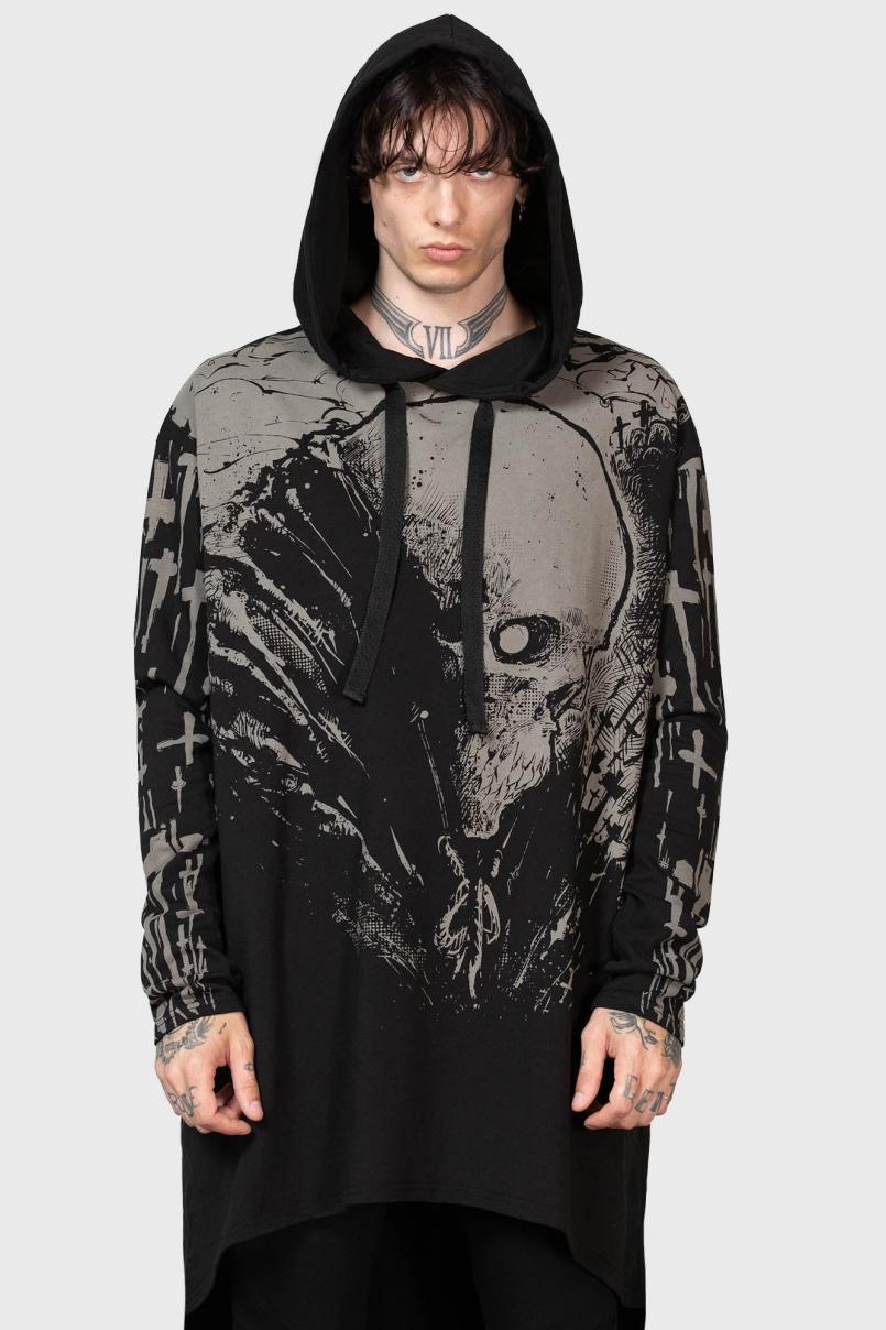 Men Hoodies | Killstar Cross The Bear Longline Hoodie