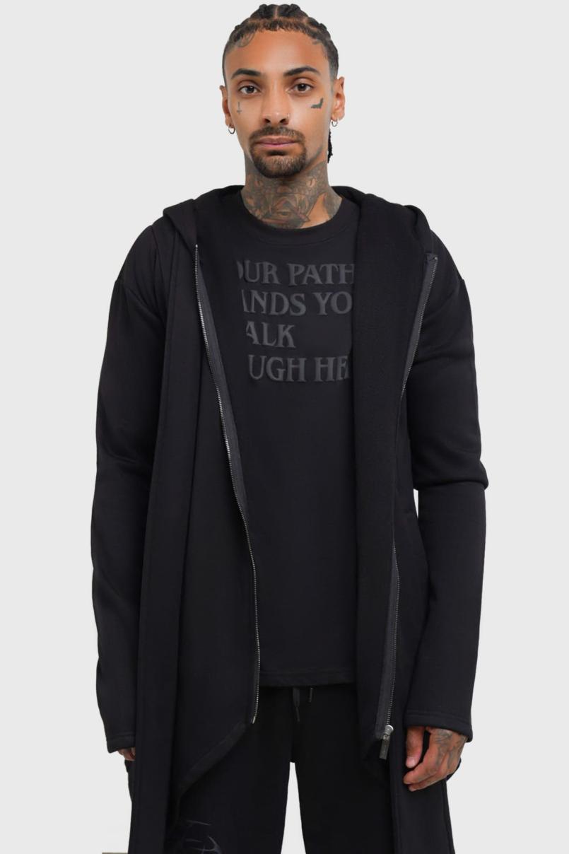 Men Hoodies | Killstar Hardcoded Poetry Longline Hoodie