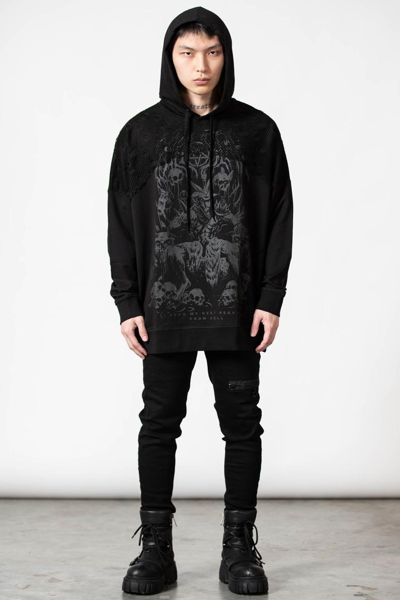 Men Hoodies | Killstar The Verge Fishnet Hoodie