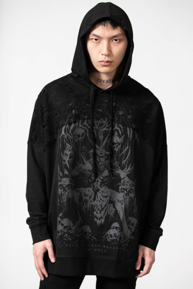 Men Hoodies | Killstar The Verge Fishnet Hoodie