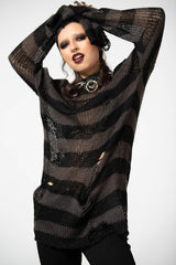 Men Knitwear | Killstar Ash Distress Knit Sweater [B]