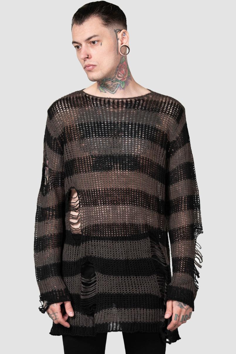 Men Knitwear | Killstar Ash Distress Knit Sweater [B]