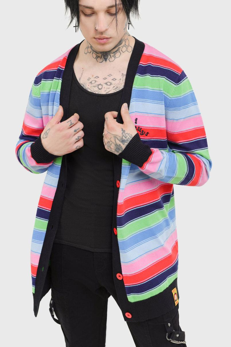 Men Knitwear | Killstar Good Guys Finish Last Knit Cardigan
