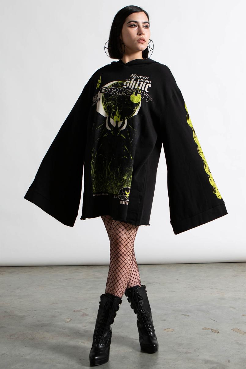 Men Long Sleeves | Killstar Shine Bright Oversized Hood Top