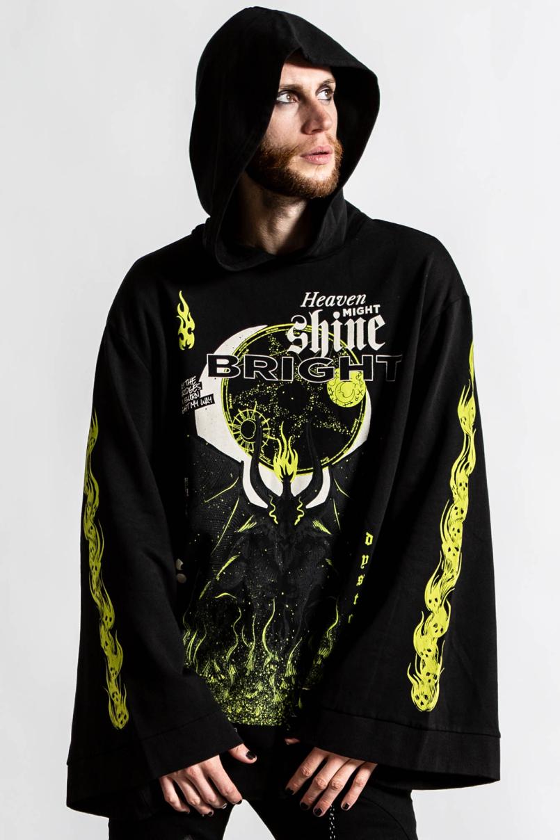 Men Long Sleeves | Killstar Shine Bright Oversized Hood Top