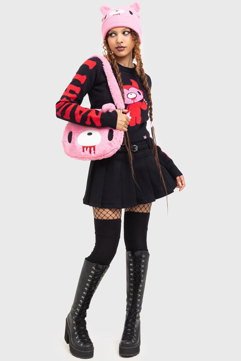 Women Bags Tote Bags | Killstar Gloomy Bear Shaped Tote Bag