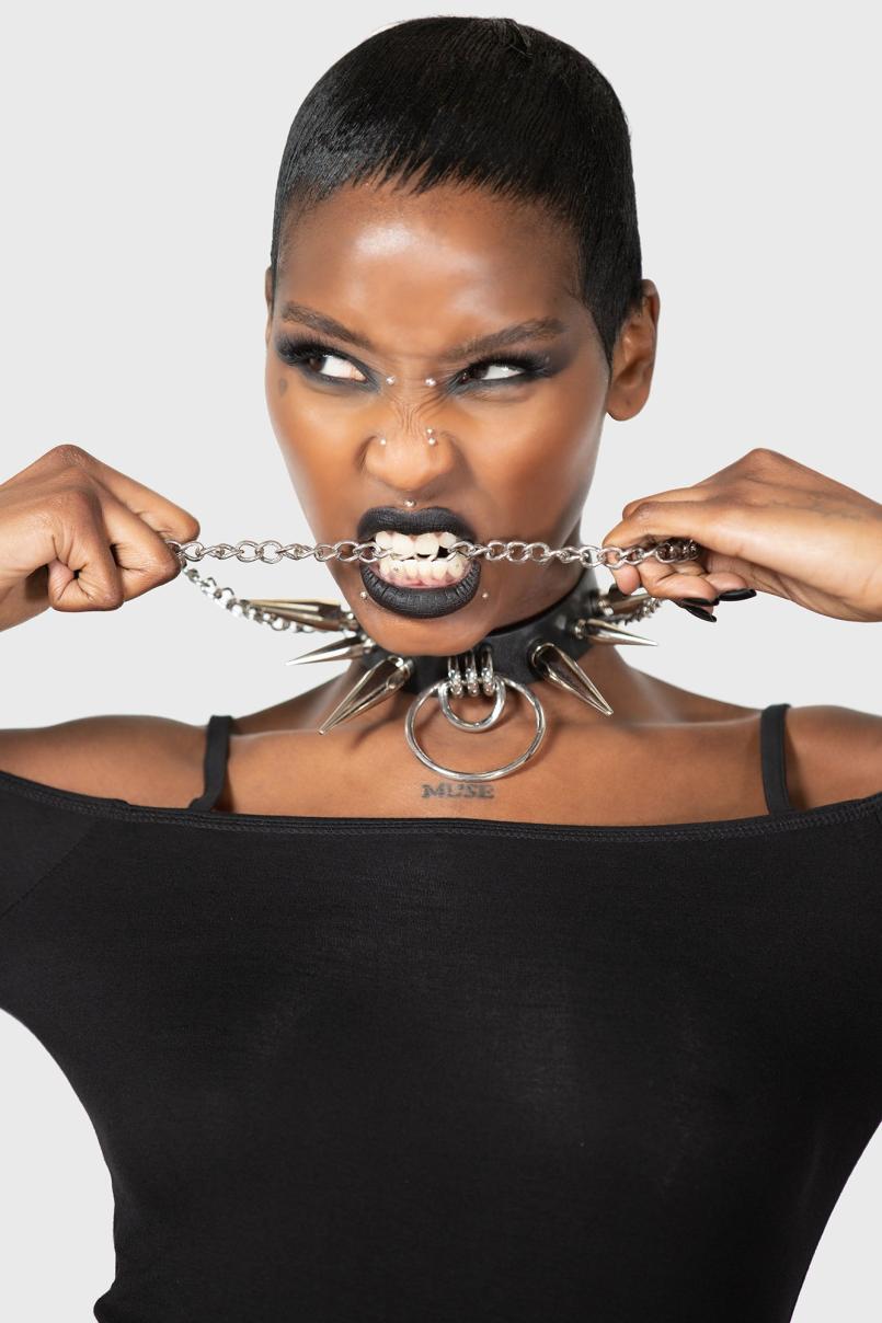 Women Basics | Killstar Devastate Bardot Top