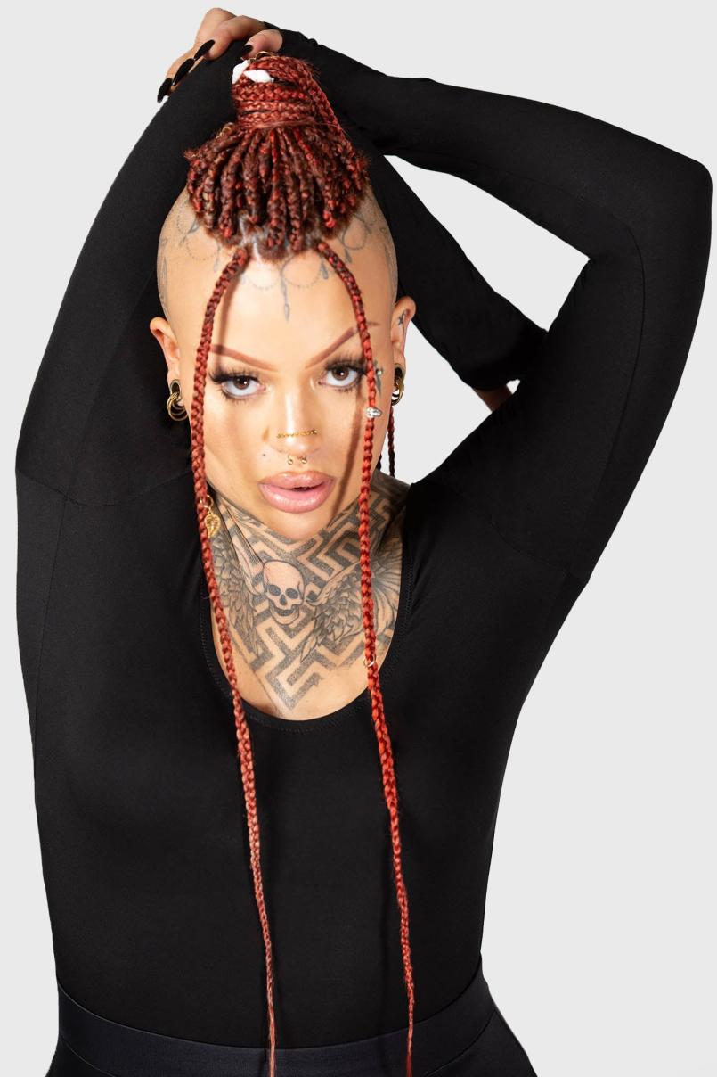Women Basics | Killstar Flexi Demon Long Sleeve Leotard