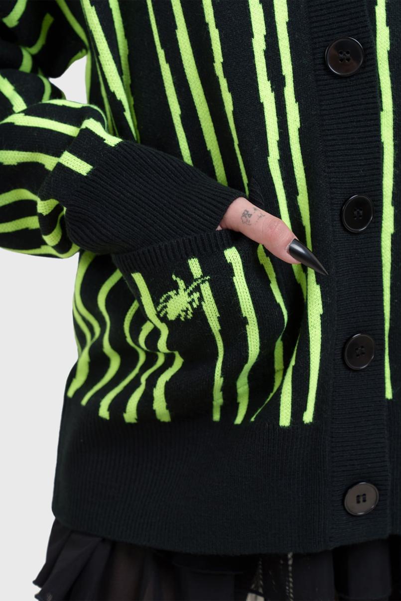 Women Cardigans | Killstar Beetlejuice Beetlejuice Beetlejuice Intarsia Cardigan