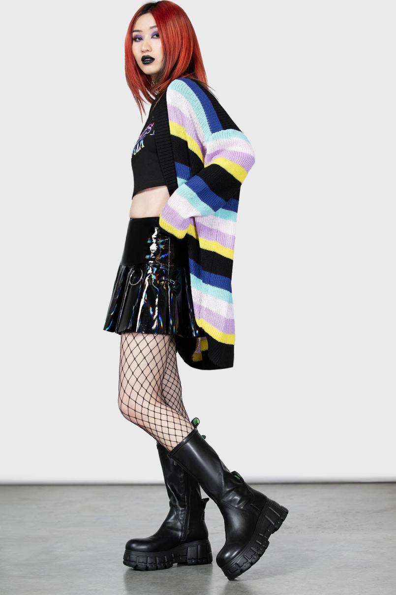 Women Cardigans | Killstar Neon Rainbow Cardigan